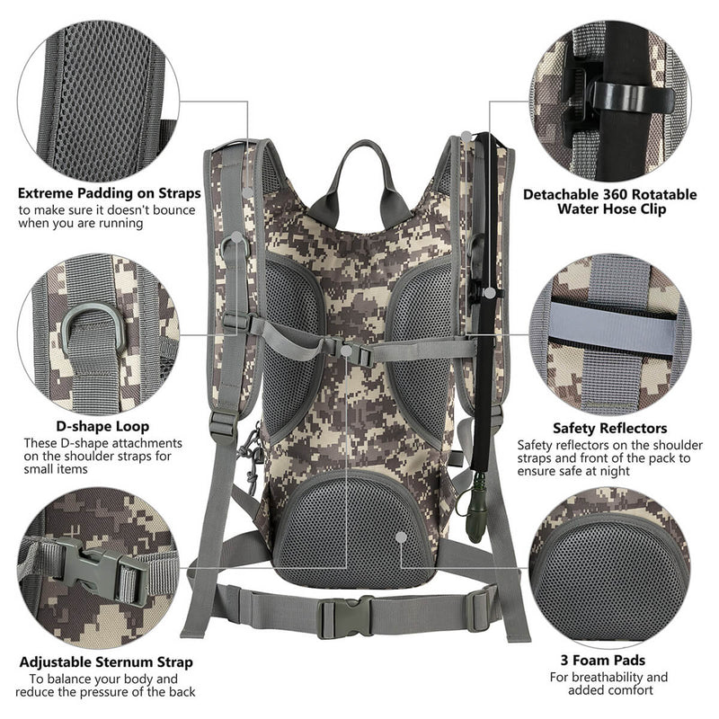 SHARKMOUTH<sup>&reg;</sup> Military Molle Hydration Pack Hiking 15L