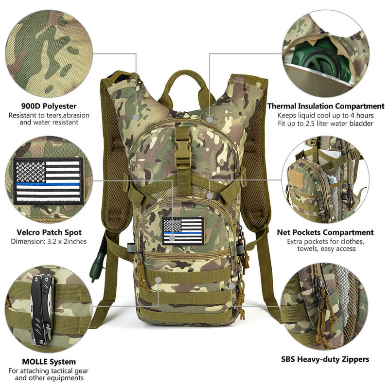 SHARKMOUTH<sup>&reg;</sup> Military Molle Hydration Pack Hiking 15L